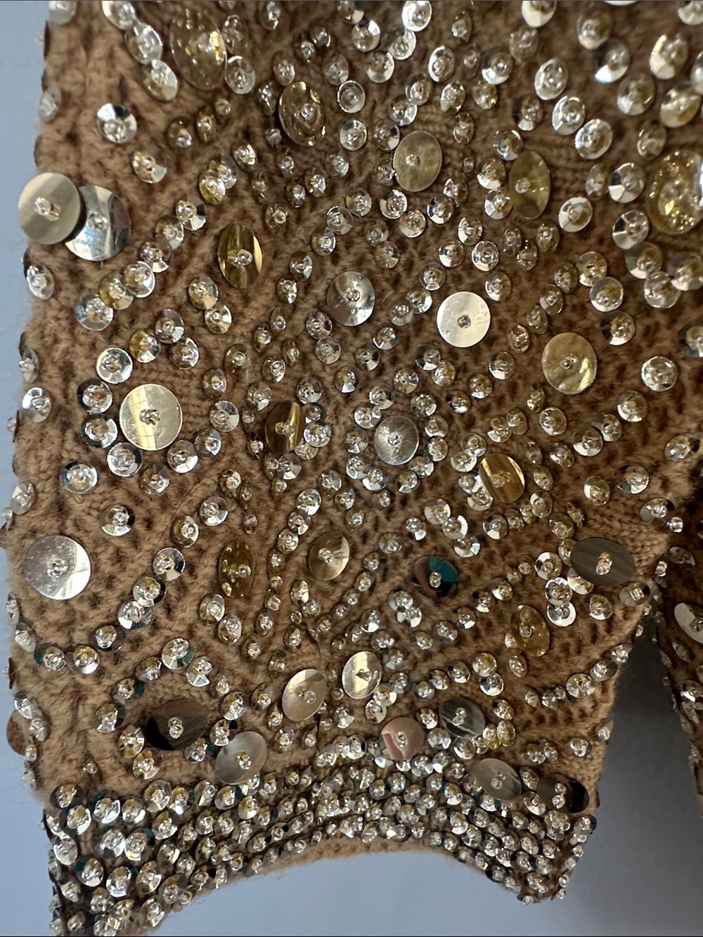 Embellished Gold Sequin Women's Cardigan Sweater - Picture 8 of 11
